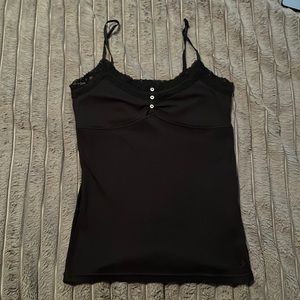 Aerie black tank top with lace